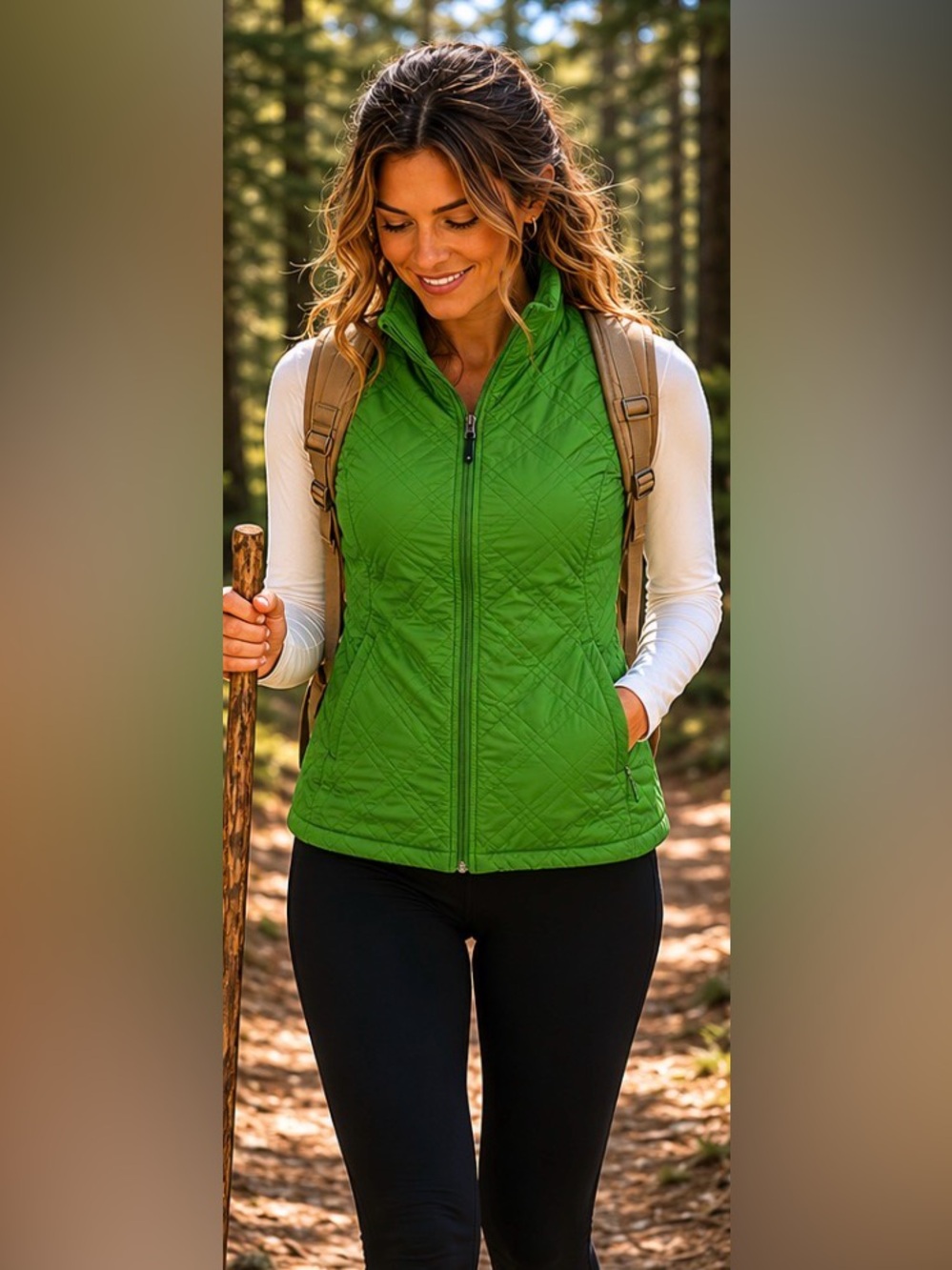 Columbia Vertex Kelly Green Lightweight Quilted Vest Outdoor GorpCore Golf, S